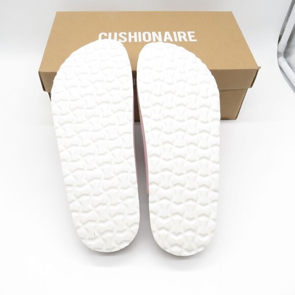 Cushionaire Womens Pink Double-Buckle Sandals 9 Slip-On Faux Suede NEW - Picture 6 of 6